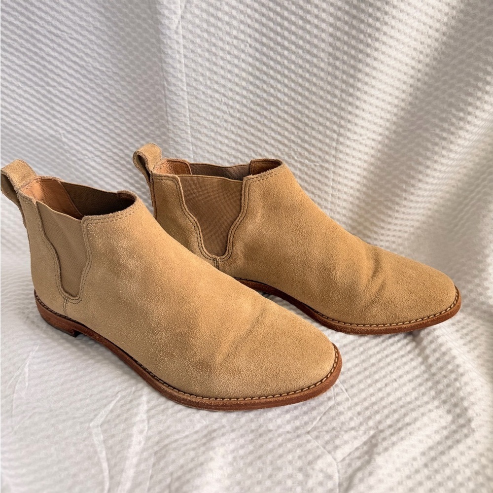 Madewell Tan Suede Leather Bryce Chelsea Western Cowgirl Boots Size 6.5 Womens